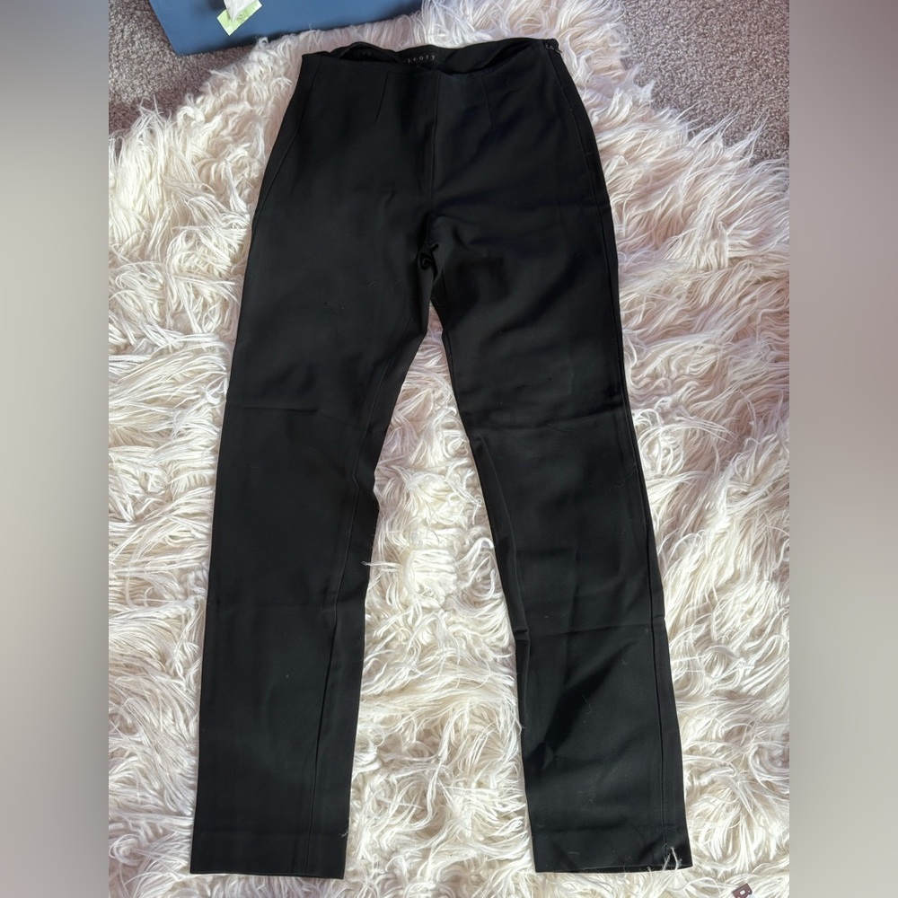 Theory Black Viscose Blend Slim Pants Size 0